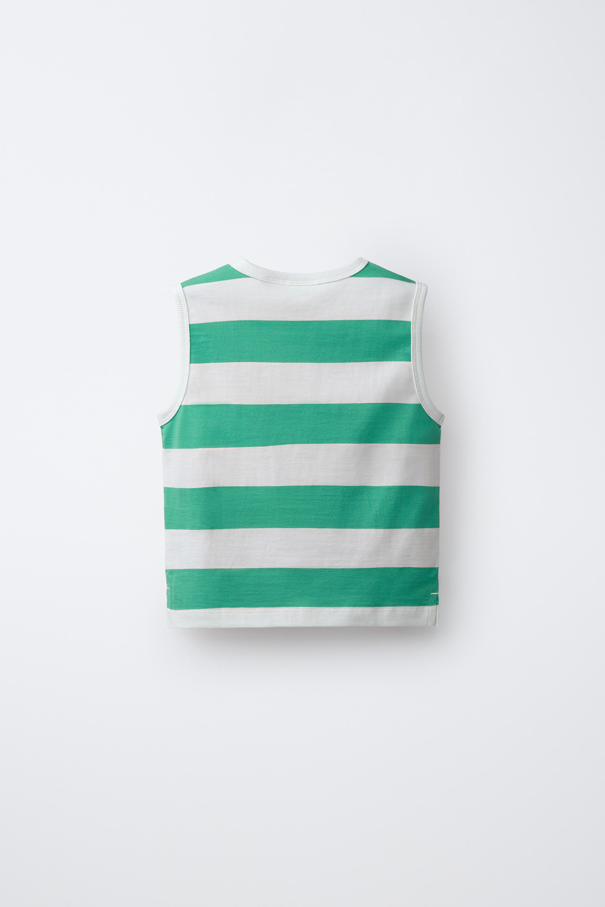 STRIPED SLEEVELESS T-SHIRT